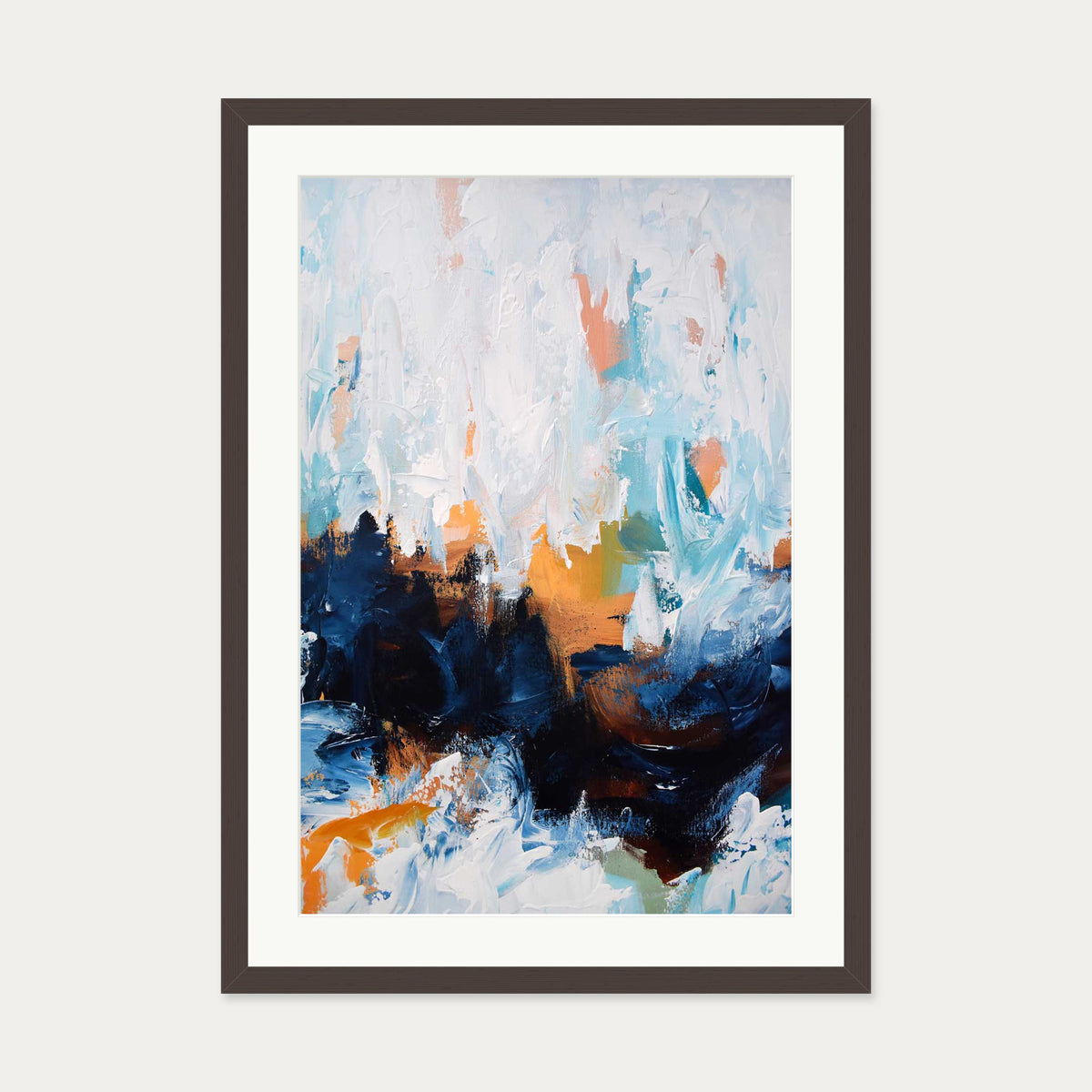 Abstract 453 Art Print — 50 x 70 cm — Brown Frame