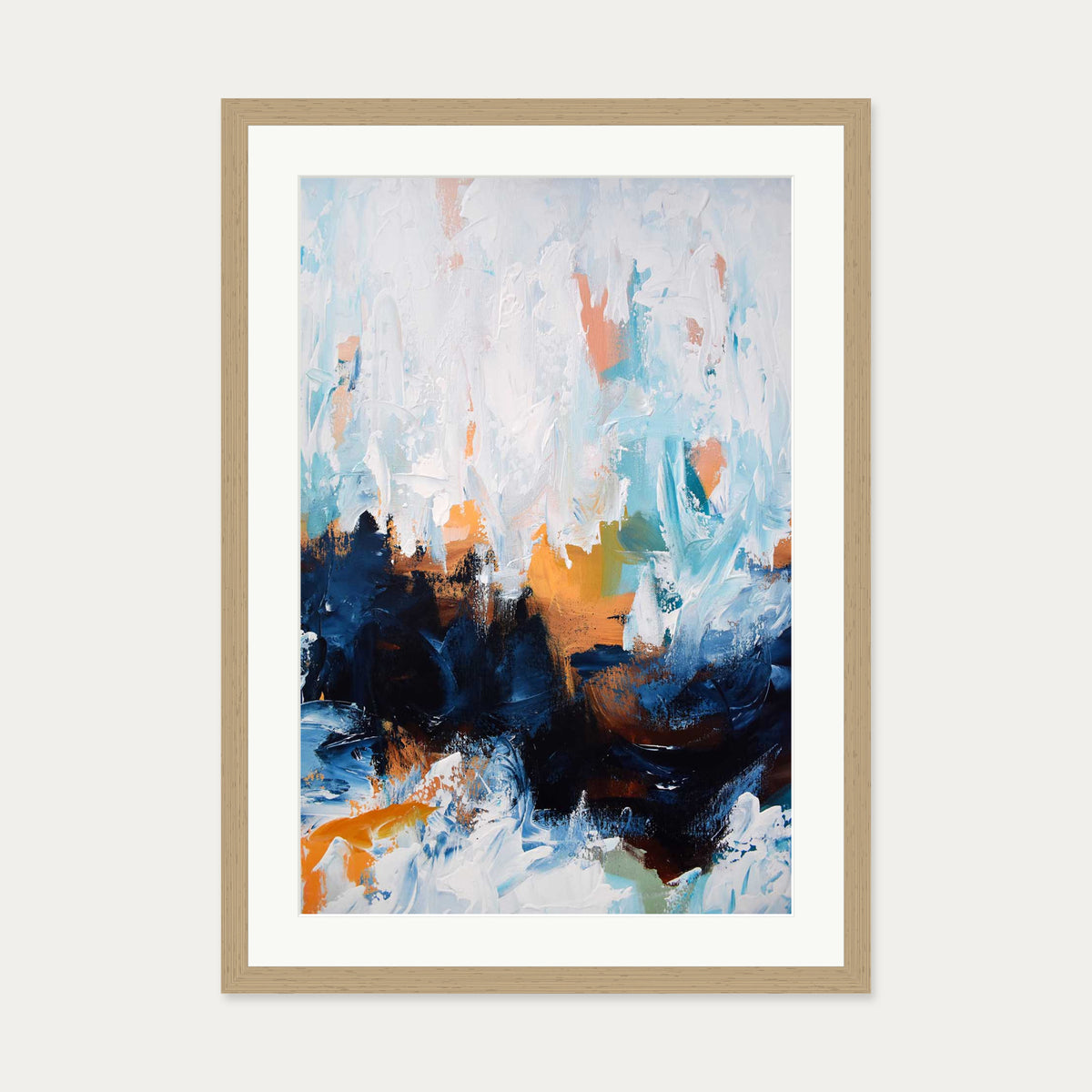 Abstract 453 Art Print — 50 x 70 cm — Oak Frame