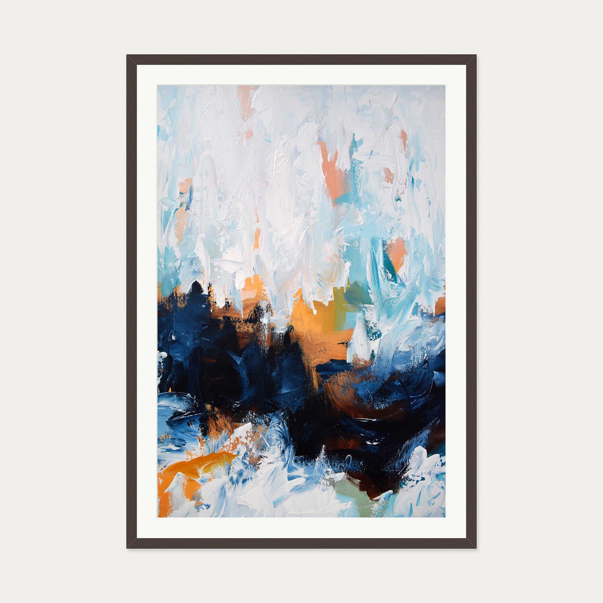 Abstract 453 Art Print — 70 x 100 cm — Brown Frame