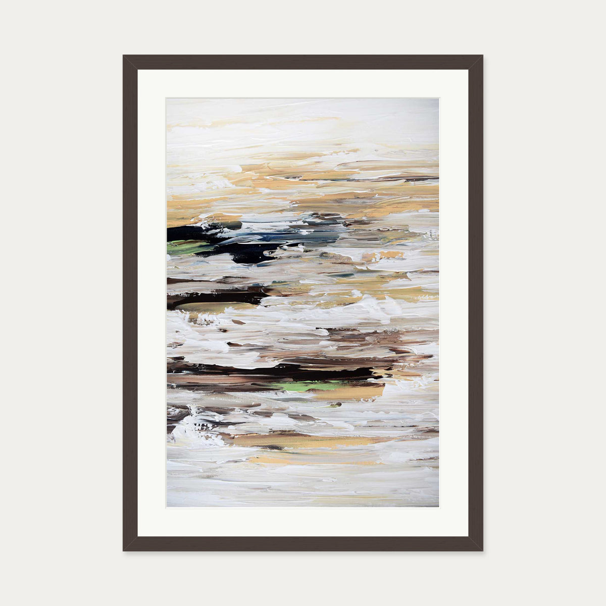 Abstract 457 Art Print — 50 x 70 cm — Brown Frame