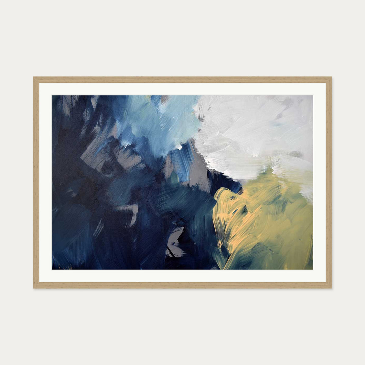 Abstract 461 Art Print — 70 x 100 cm — Oak Frame