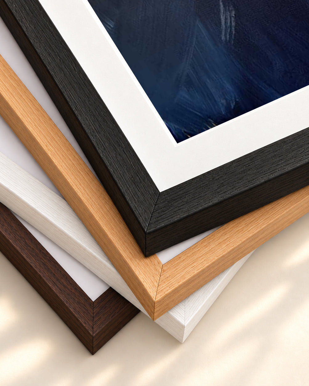 Abstract 461 Art Print — framed print corner with 5 cm mount and bevel