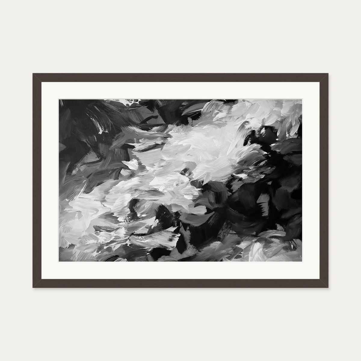 Abstract 463 Art Print — 50 x 70 cm — Brown Frame
