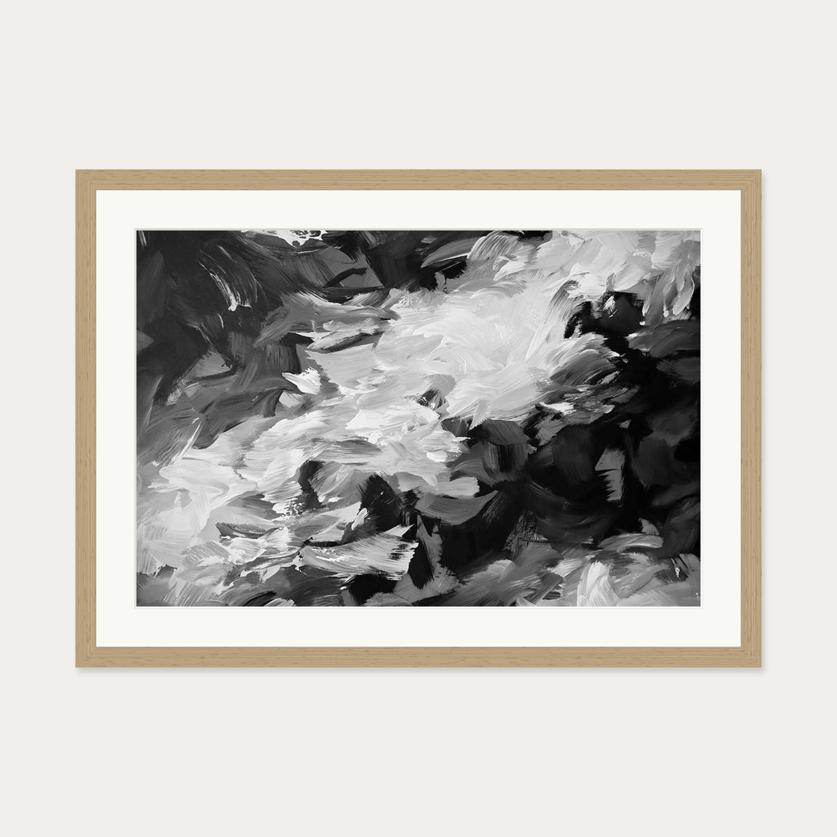 Abstract 463 Art Print — 50 x 70 cm — Oak Frame