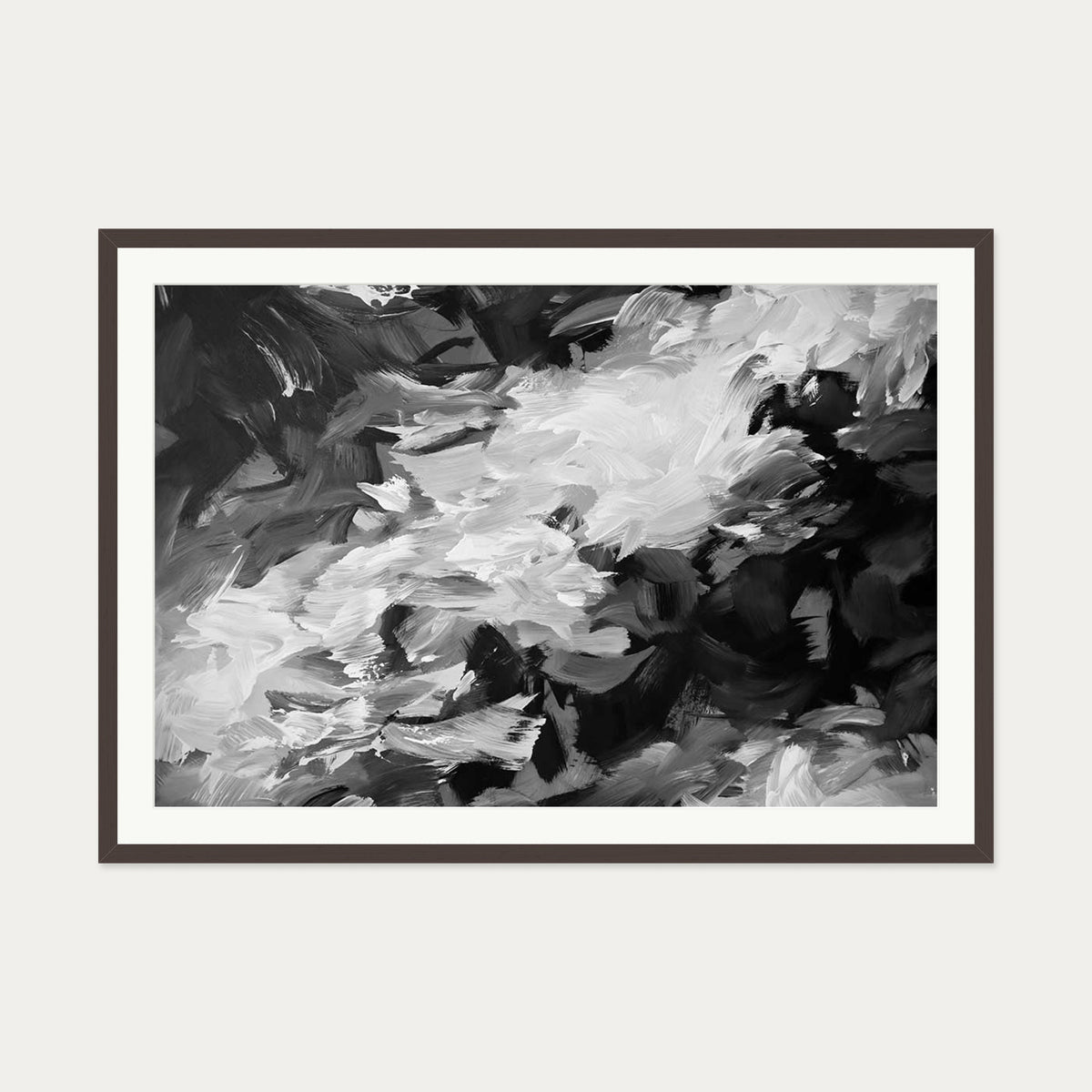 Abstract 463 Art Print — 70 x 100 cm — Brown Frame