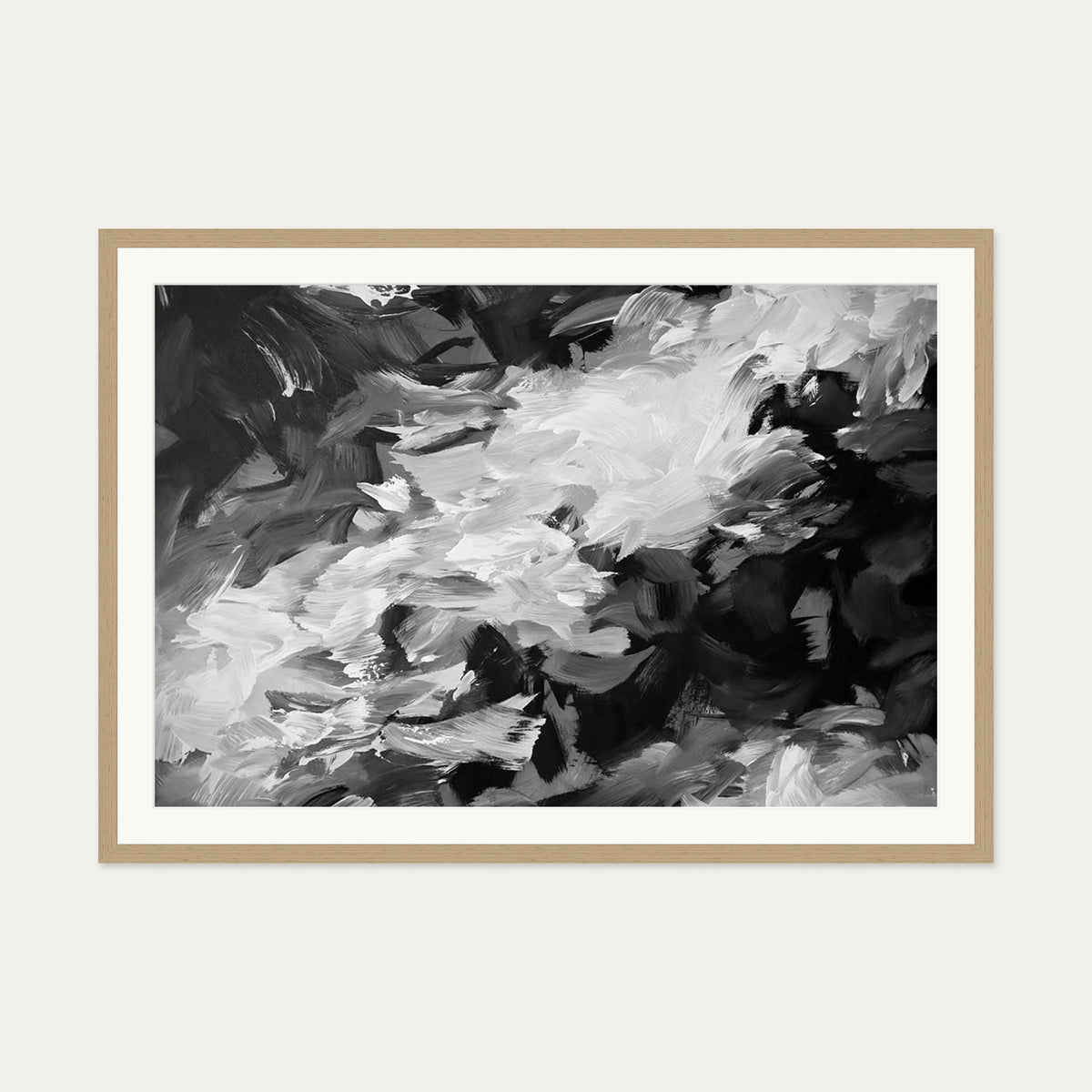 Abstract 463 Art Print — 70 x 100 cm — Oak Frame