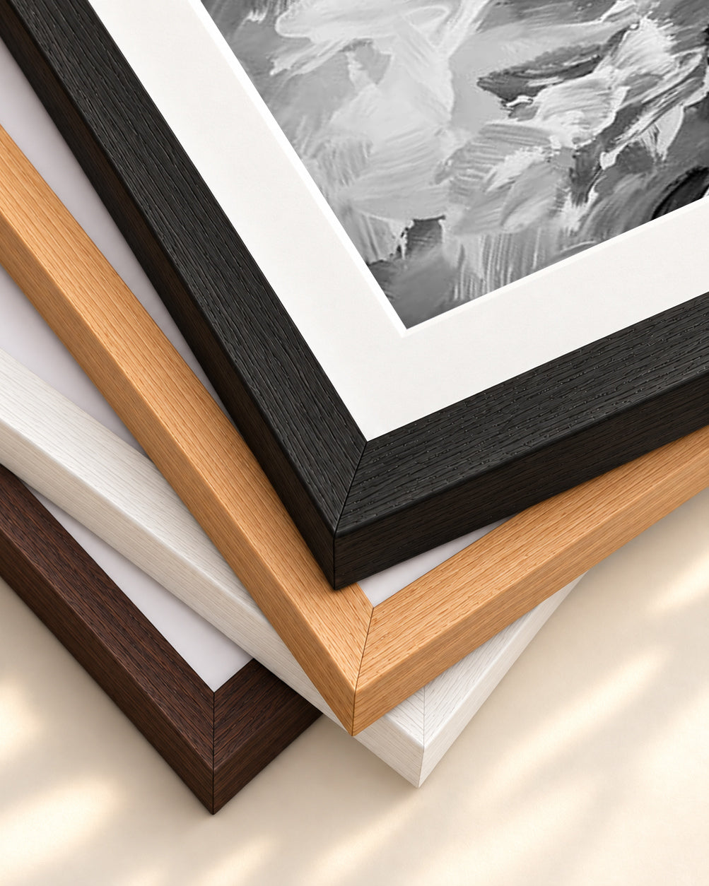 Abstract 463 Art Print — framed print corner with 5 cm mount and bevel