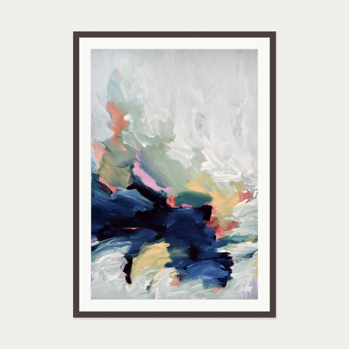 Abstract 466 Art Print — 70 x 100 cm — Brown Frame