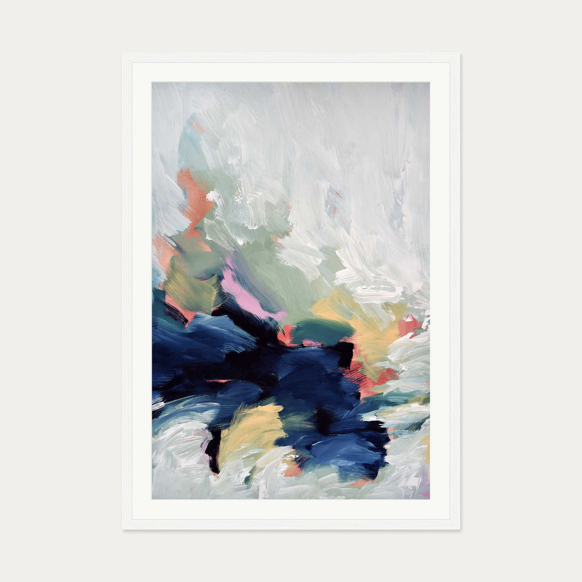 Abstract 466 Art Print — 70 x 100 cm — White Frame