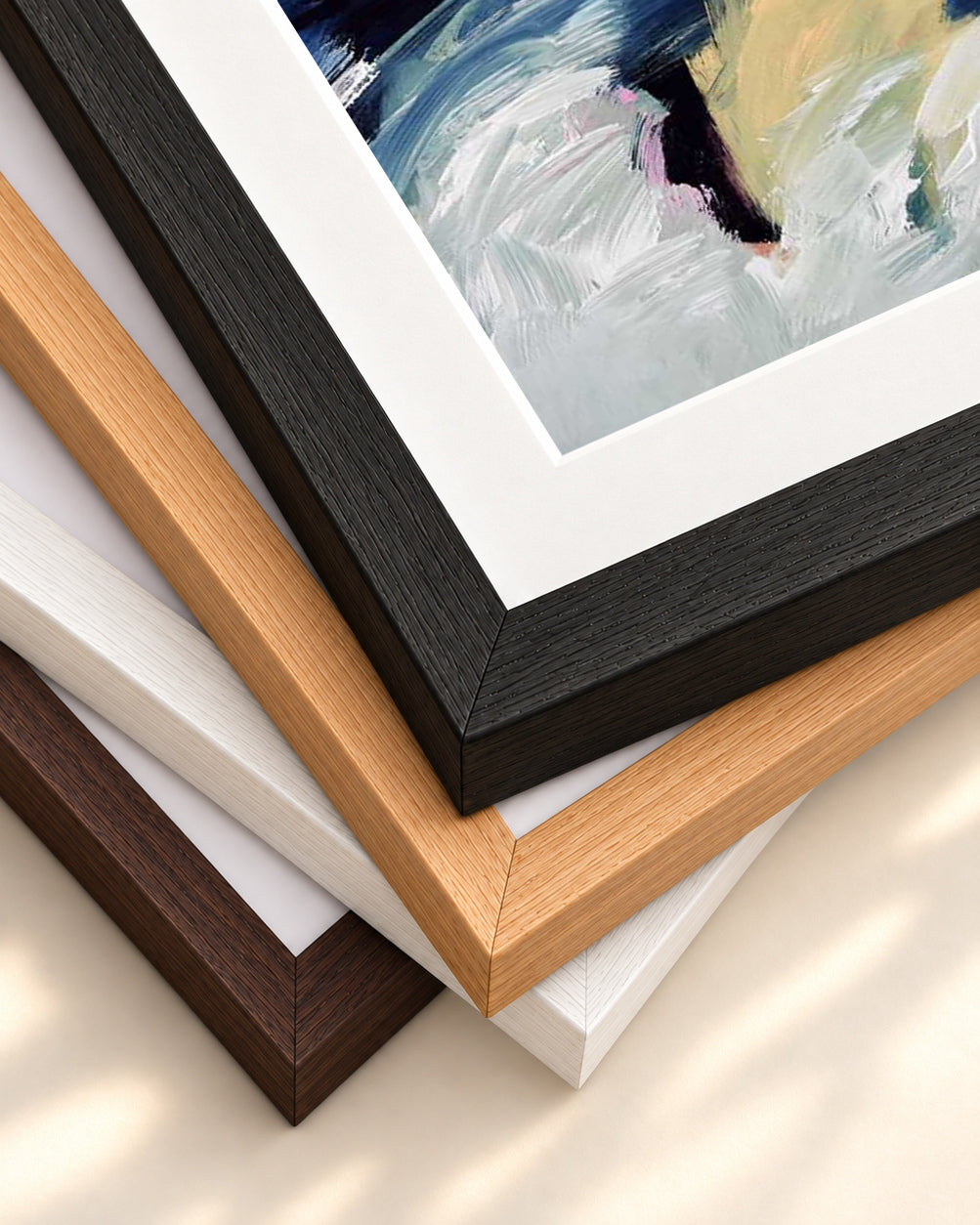 Abstract 466 Art Print — framed print corner with 5 cm mount and bevel