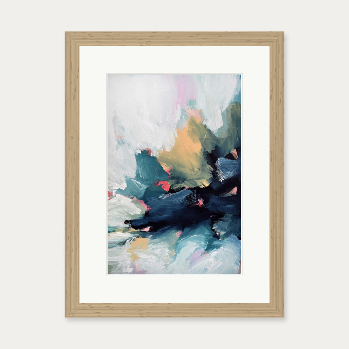 Abstract 467 Art Print — 30 x 40 cm — Oak Frame