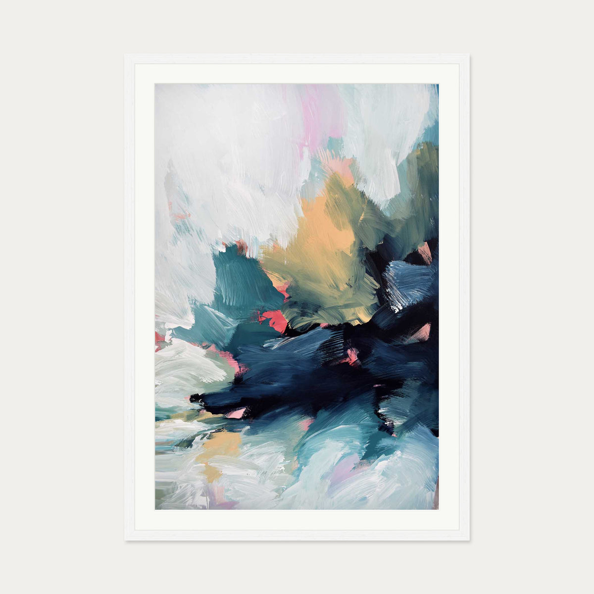 Abstract 467 Art Print — 70 x 100 cm — White Frame