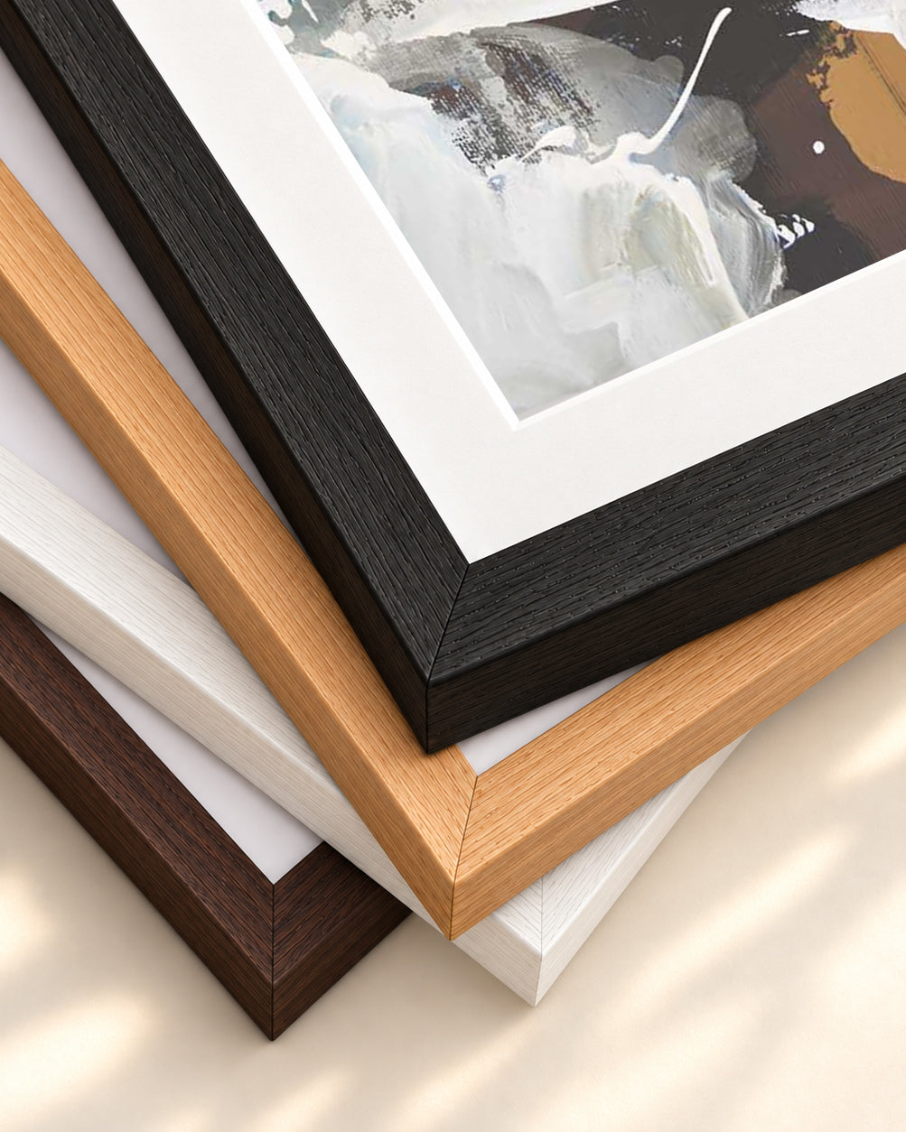 Abstract 471 Art Print — framed print corner with 5 cm mount and bevel