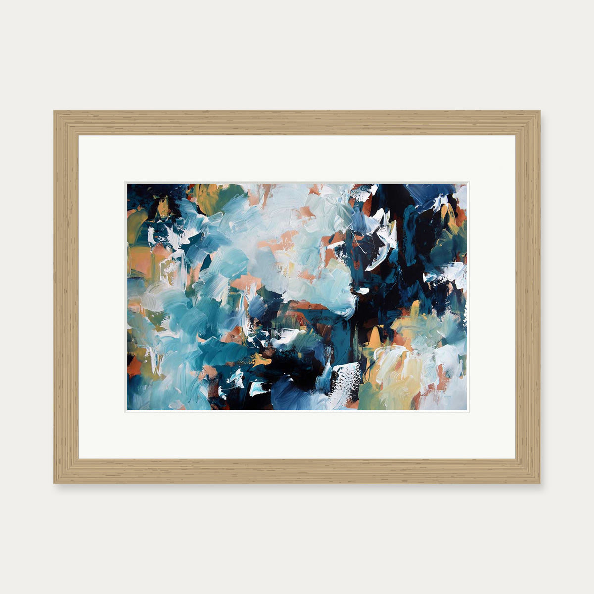 Abstract 472 Art Print — 30 x 40 cm — Oak Frame