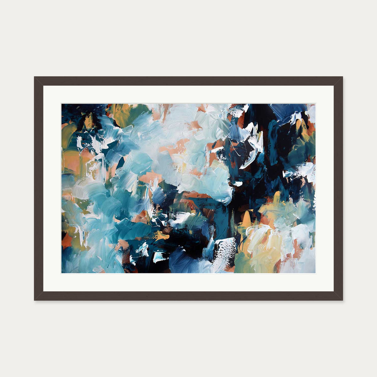 Abstract 472 Art Print — 50 x 70 cm — Brown Frame