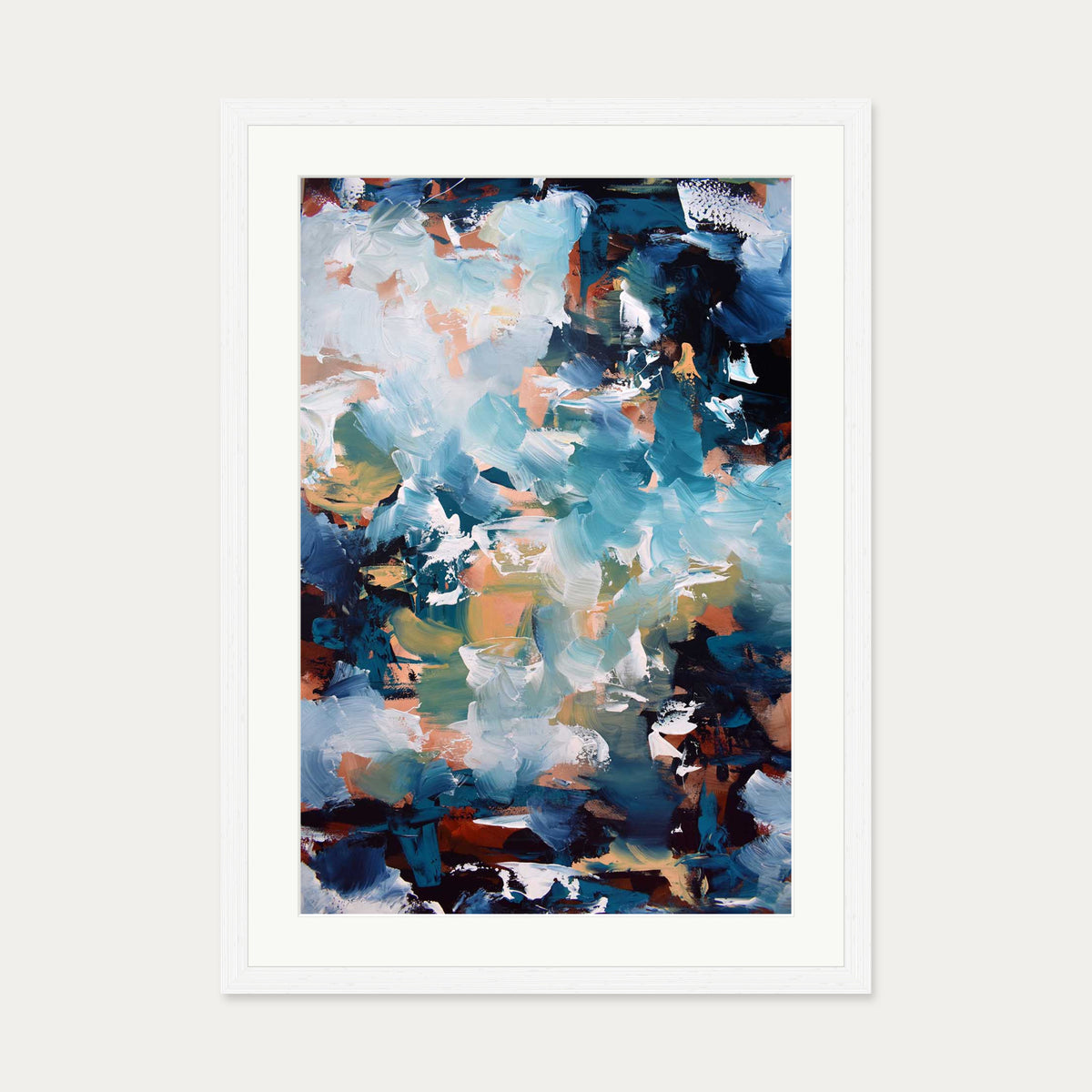 Abstract 473 Art Print — 50 x 70 cm — White Frame