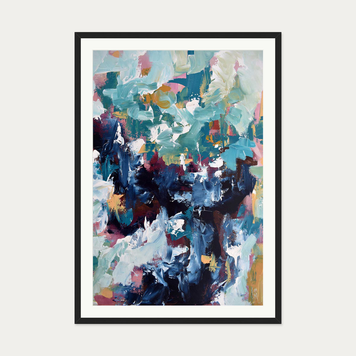 Abstract 474 Art Print — 70 x 100 cm — Black Frame