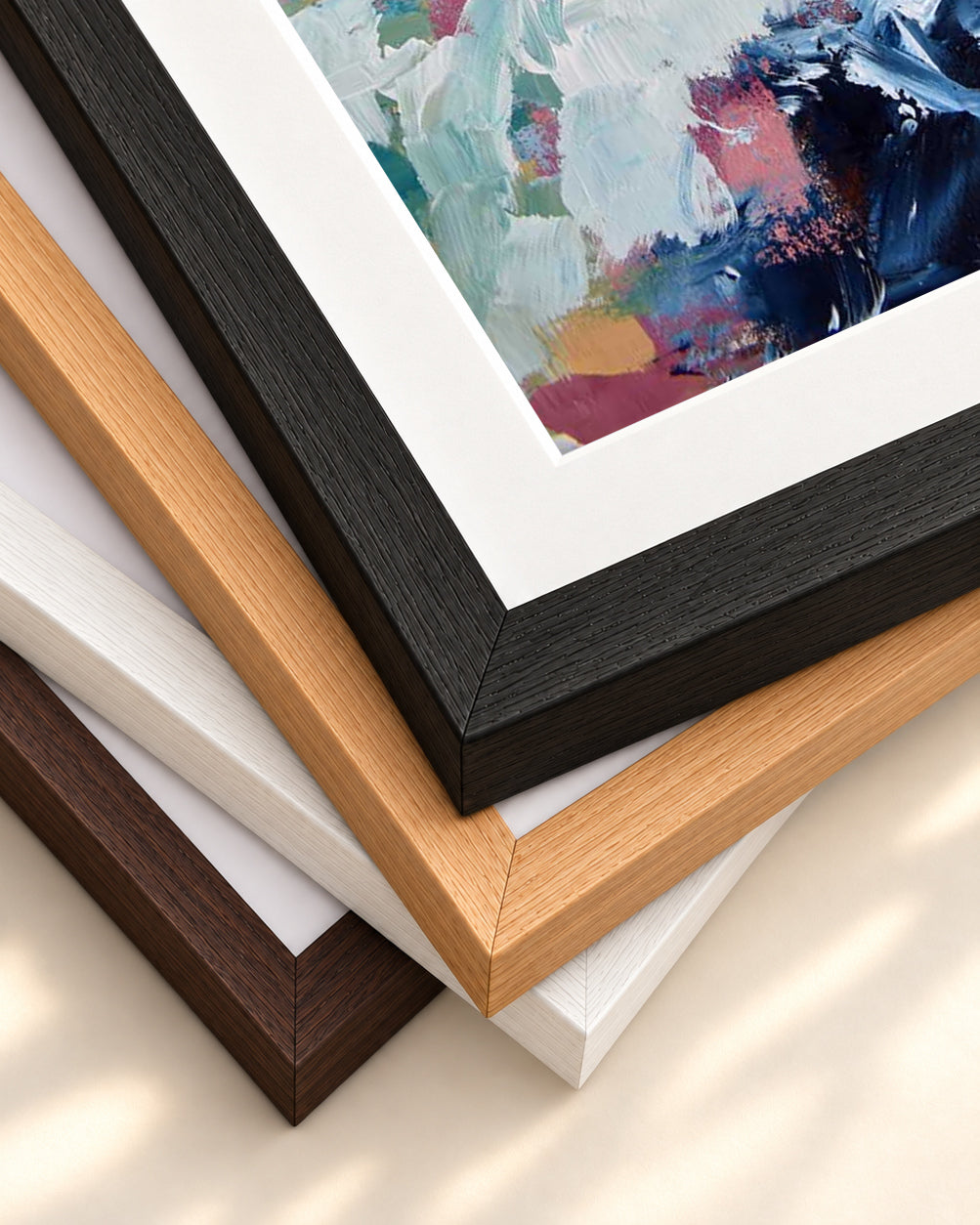 Abstract 474 Art Print — framed print corner with 5 cm mount and bevel