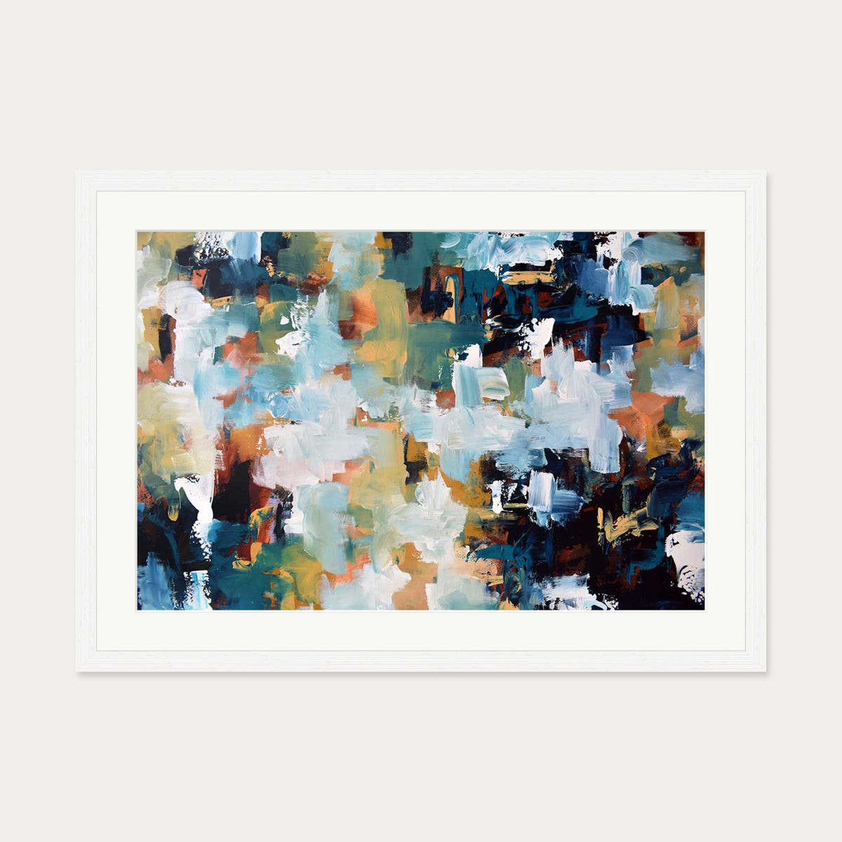 Abstract 475 Art Print — 50 x 70 cm — White Frame