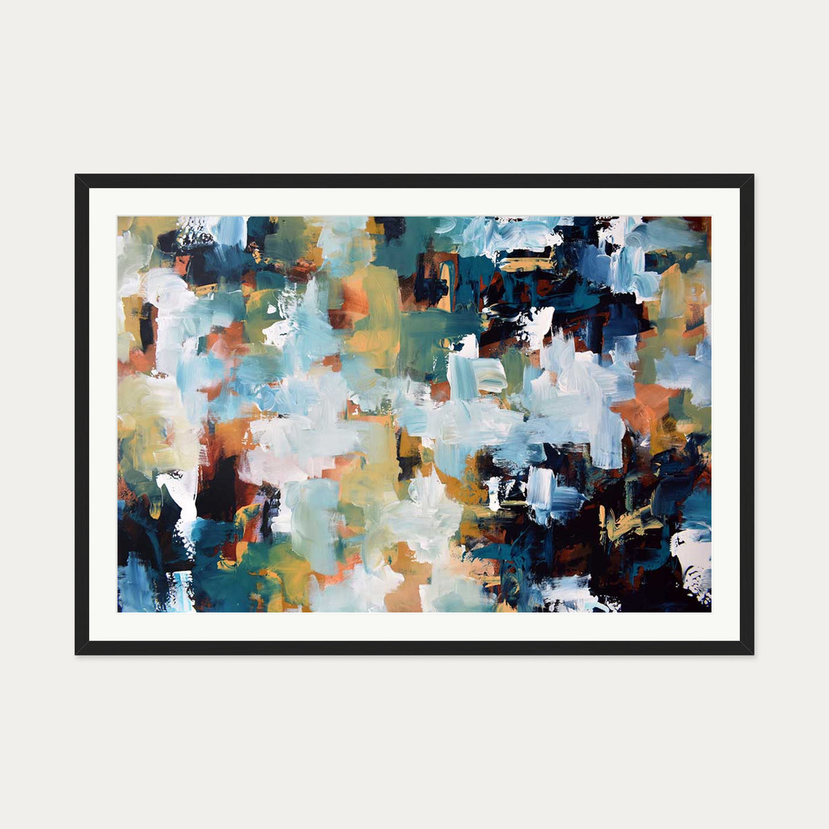 Abstract 475 Art Print — 70 x 100 cm — Black Frame
