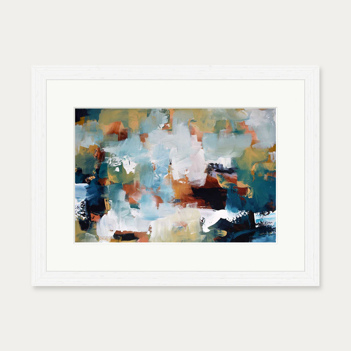 Abstract 476 Art Print — 30 x 40 cm — White Frame