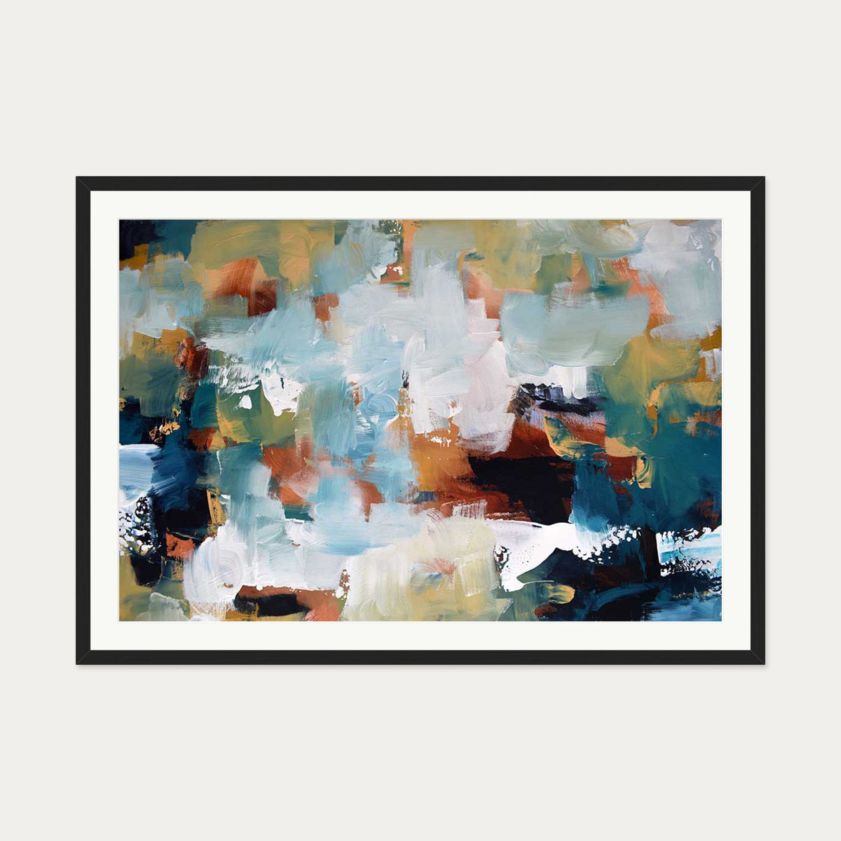 Abstract 476 Art Print — 70 x 100 cm — Black Frame