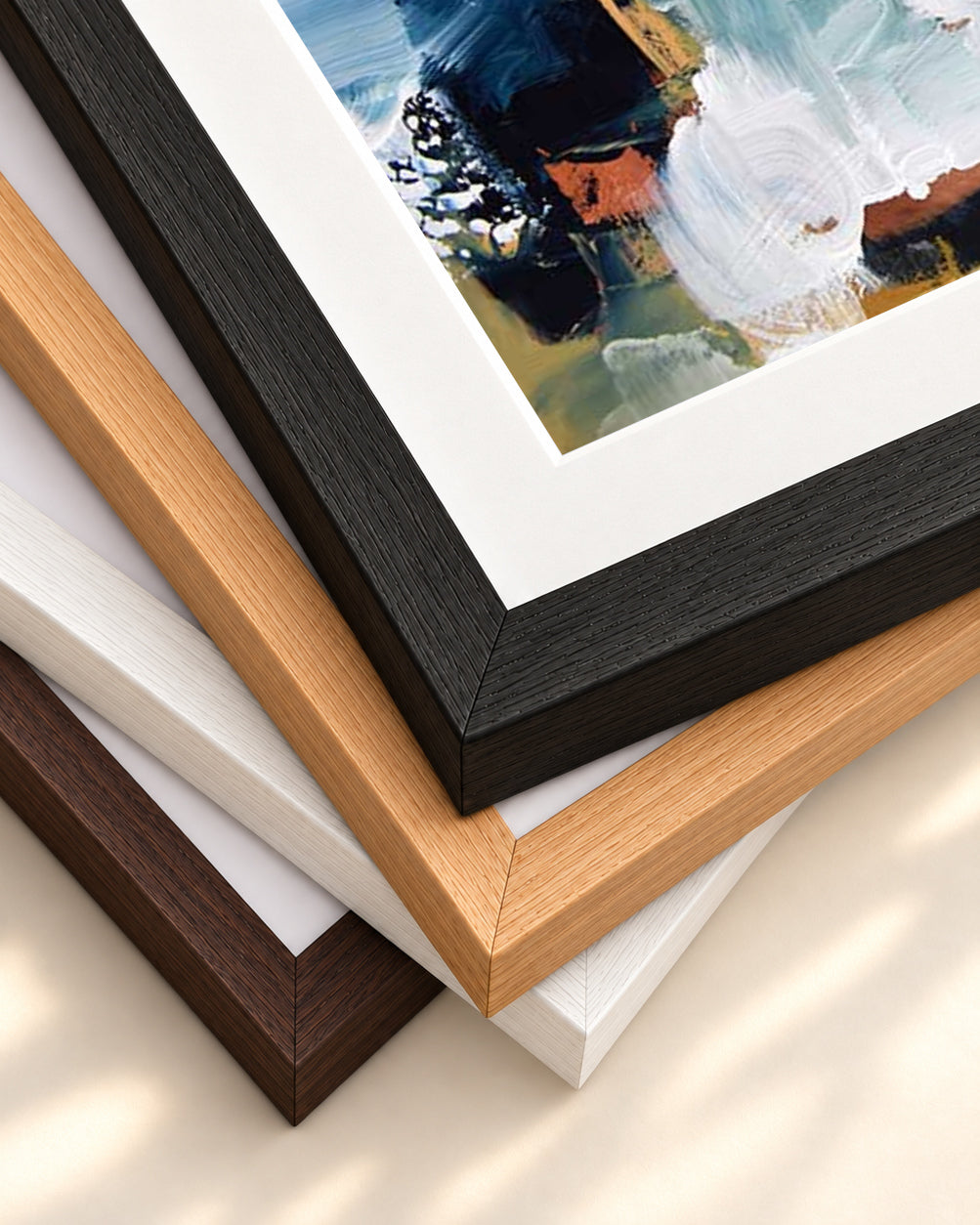 Abstract 476 Art Print — framed print corner with 5 cm mount and bevel
