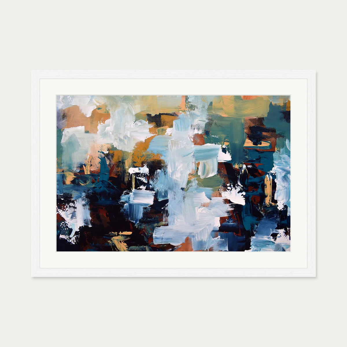 Abstract 477 Art Print — 50 x 70 cm — White Frame