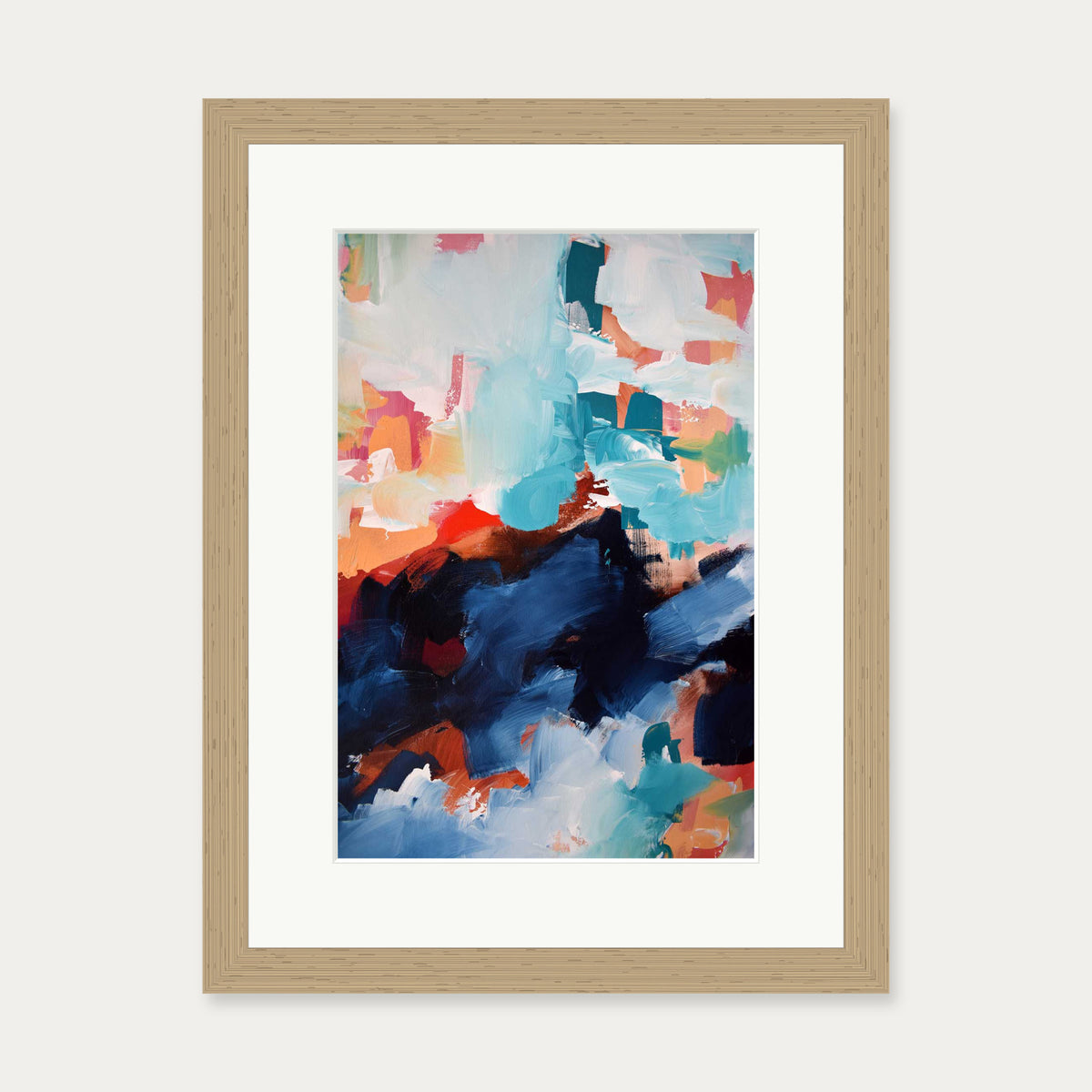 Abstract 478 Art Print — 30 x 40 cm — Oak Frame