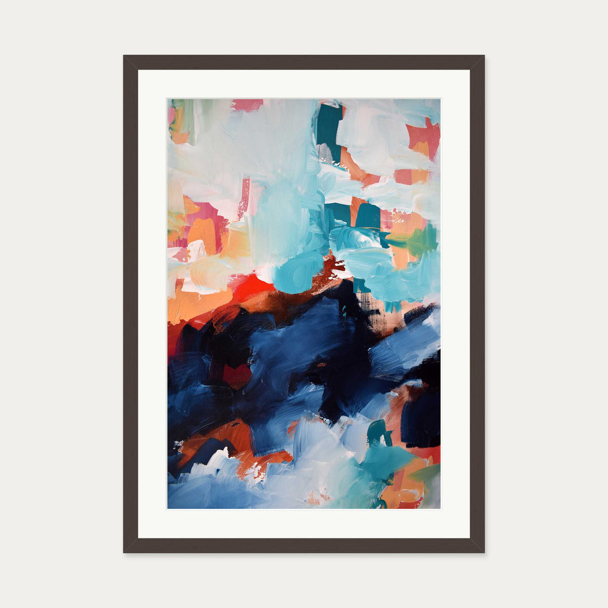 Abstract 478 Art Print — 50 x 70 cm — Brown Frame