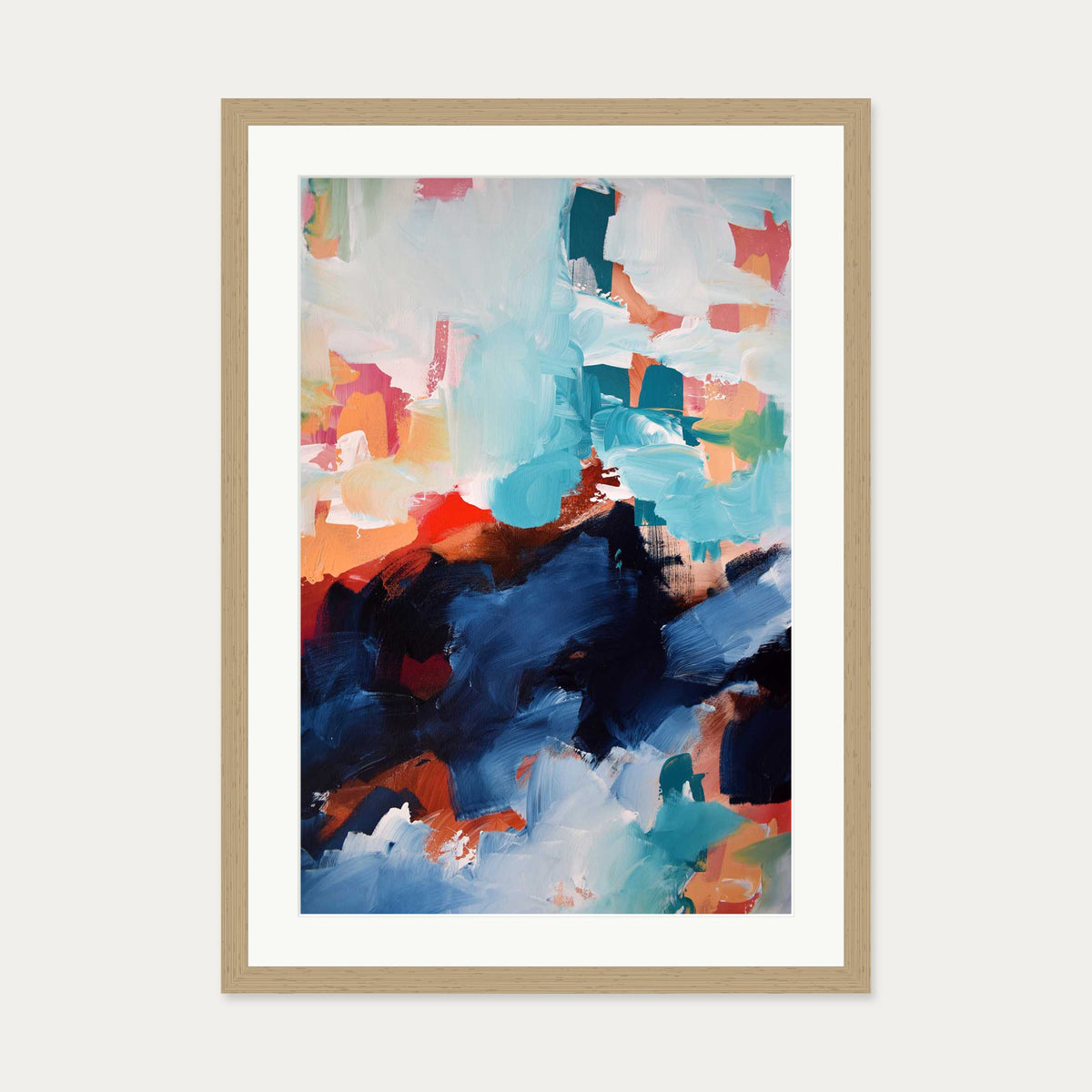 Abstract 478 Art Print — 50 x 70 cm — Oak Frame