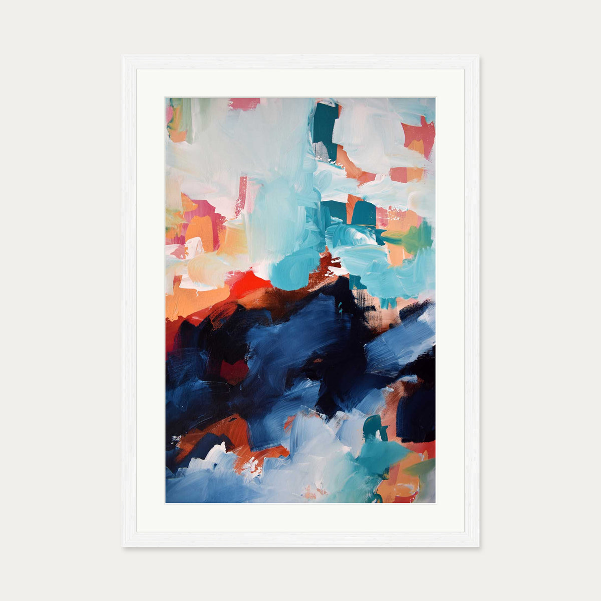 Abstract 478 Art Print — 50 x 70 cm — White Frame
