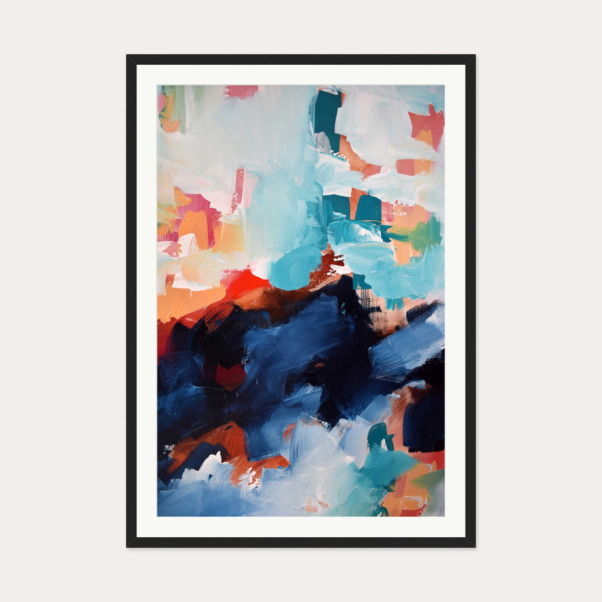 Abstract 478 Art Print — 70 x 100 cm — Black Frame