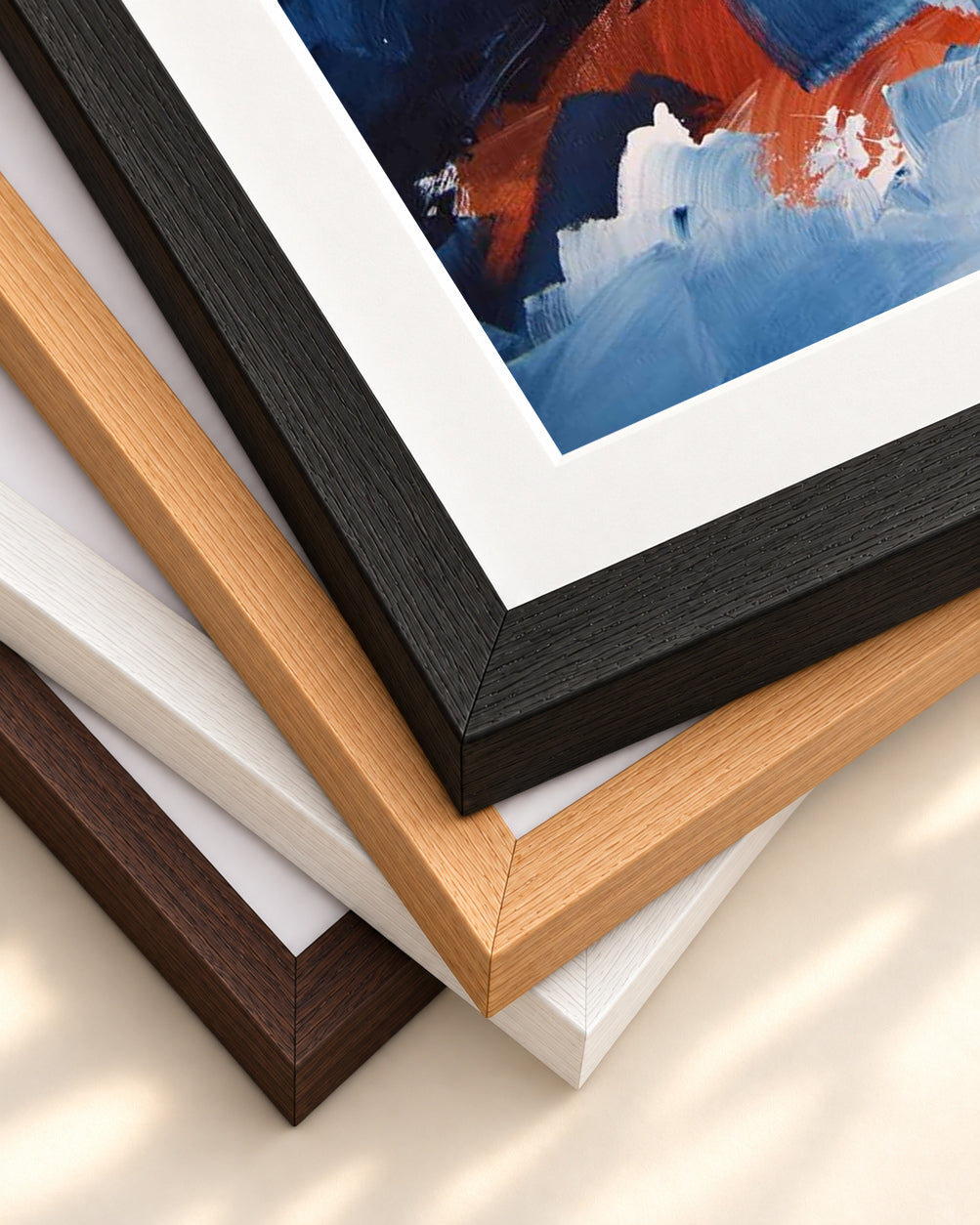 Abstract 478 Art Print — framed print corner with 5 cm mount and bevel