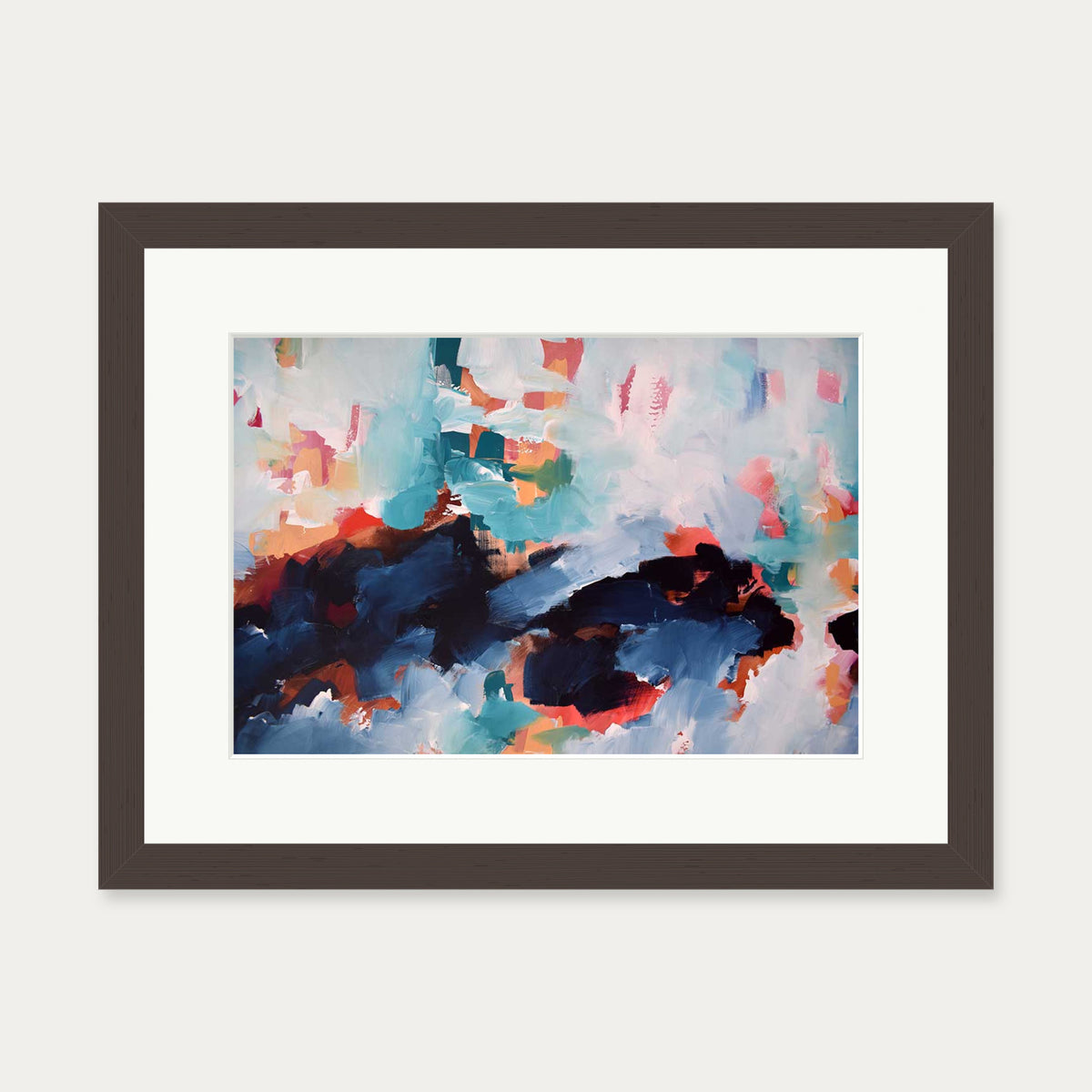 Abstract 479 Art Print — 30 x 40 cm — Brown Frame