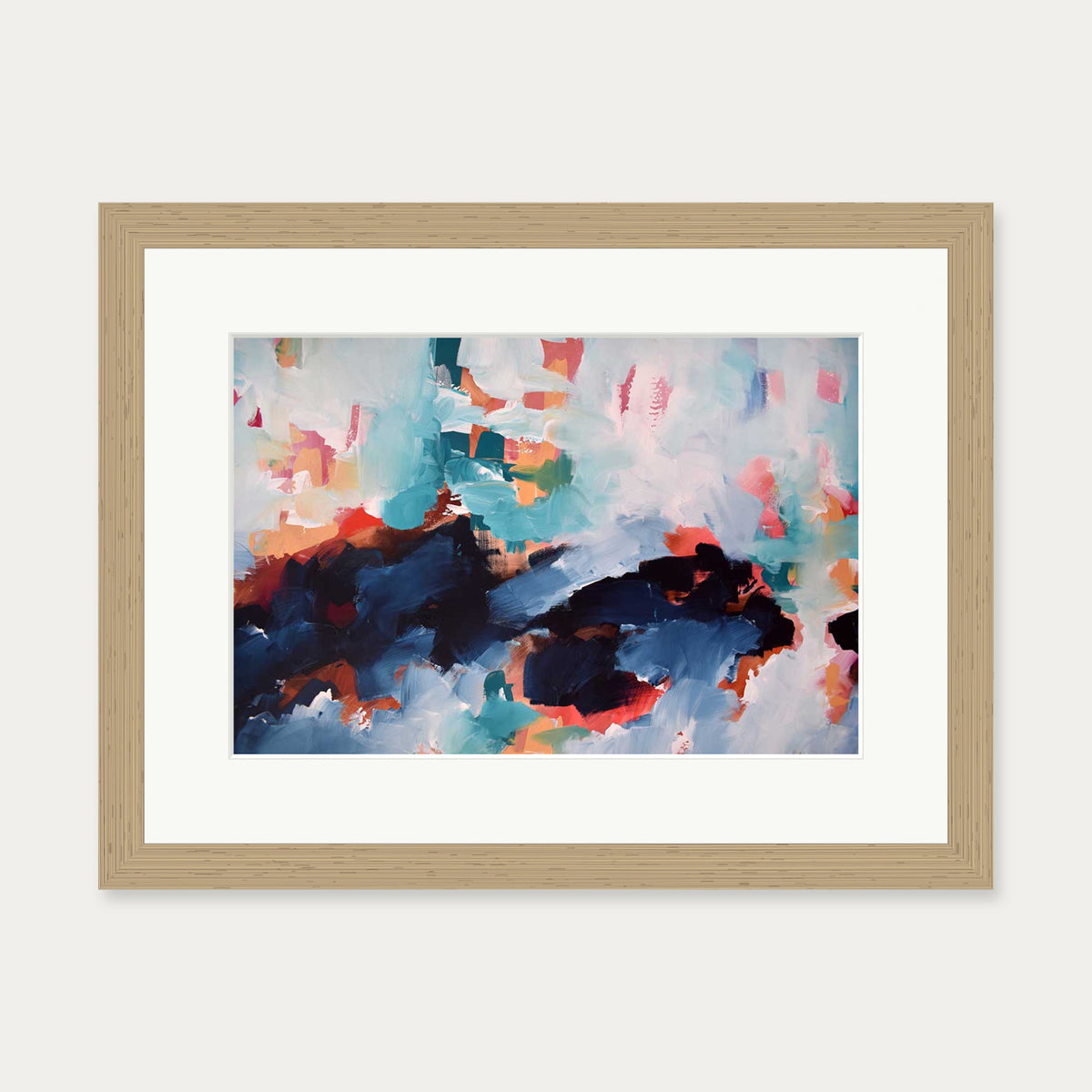Abstract 479 Art Print — 30 x 40 cm — Oak Frame