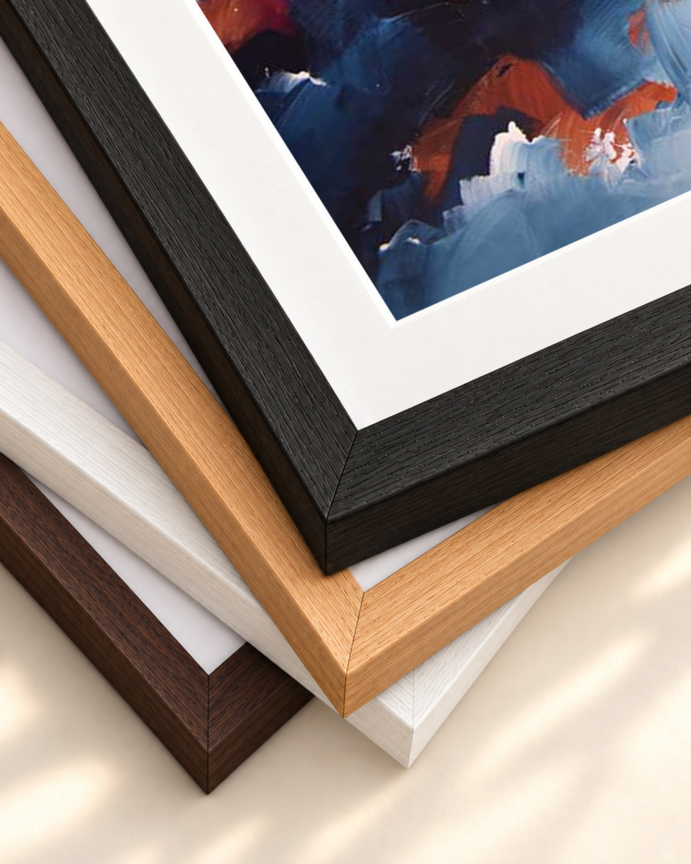 Abstract 479 Art Print — framed print corner with 5 cm mount and bevel