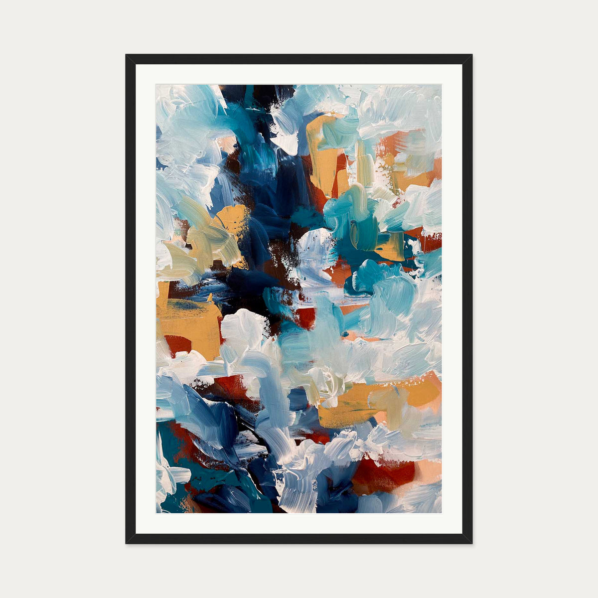 Abstract 480 Art Print — 70 x 100 cm — Black Frame