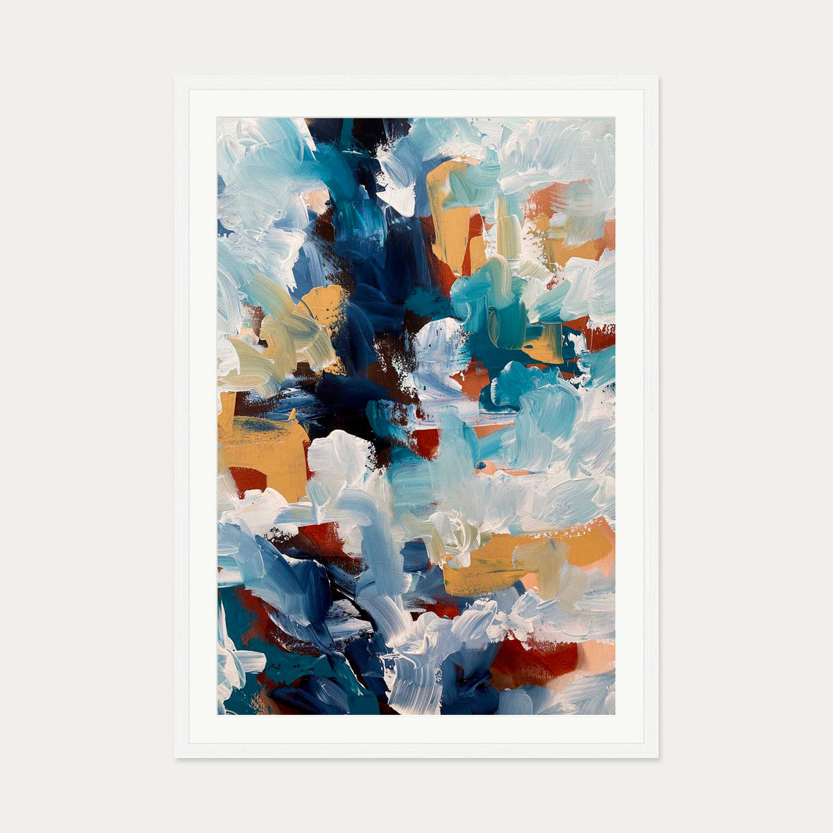Abstract 480 Art Print — 70 x 100 cm — White Frame