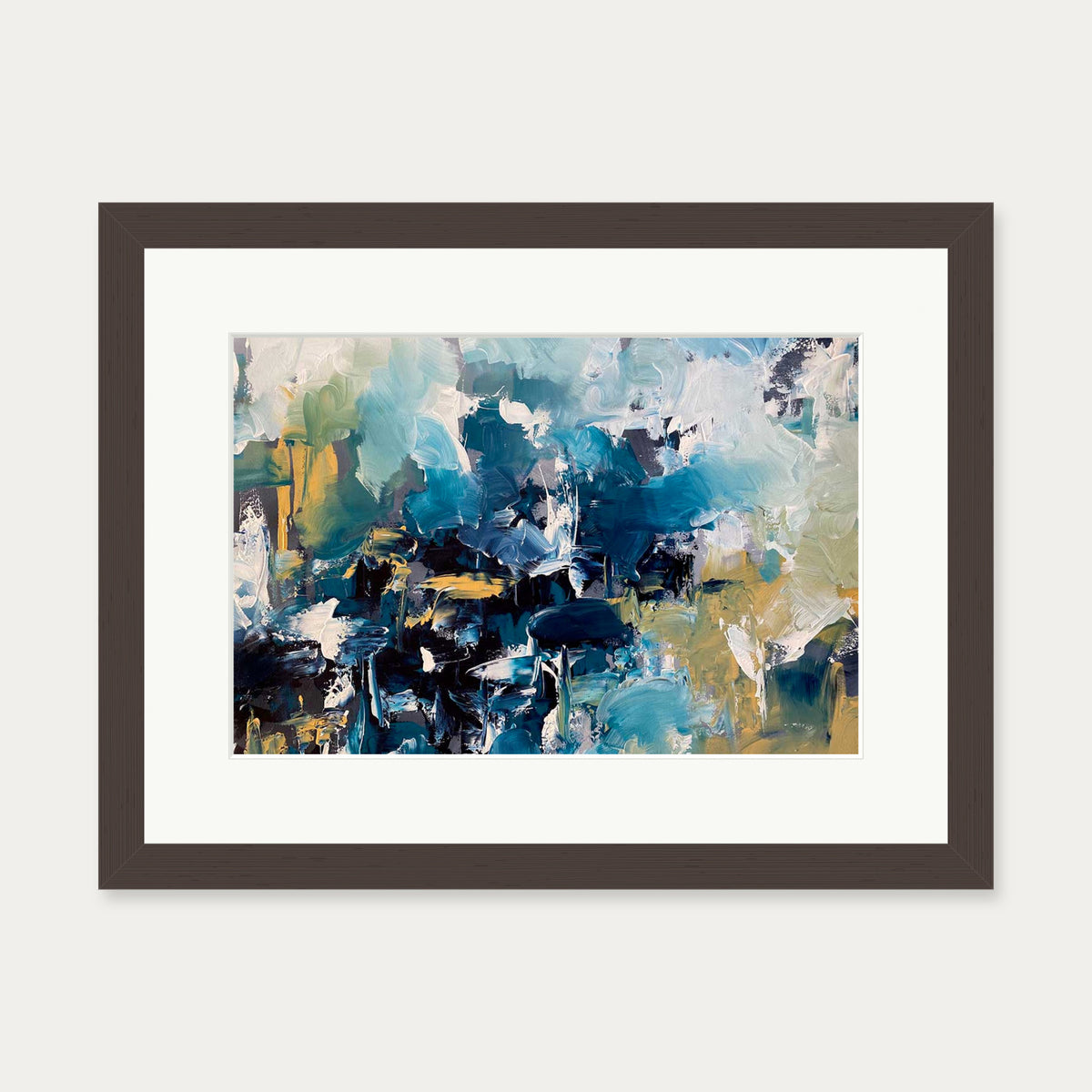 Abstract 481 Art Print — 30 x 40 cm — Brown Frame