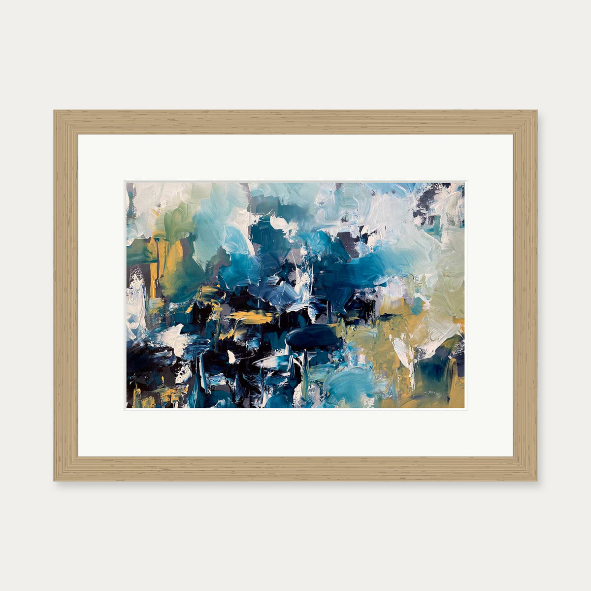 Abstract 481 Art Print — 30 x 40 cm — Oak Frame