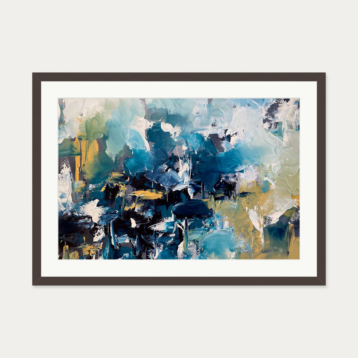 Abstract 481 Art Print — 50 x 70 cm — Brown Frame