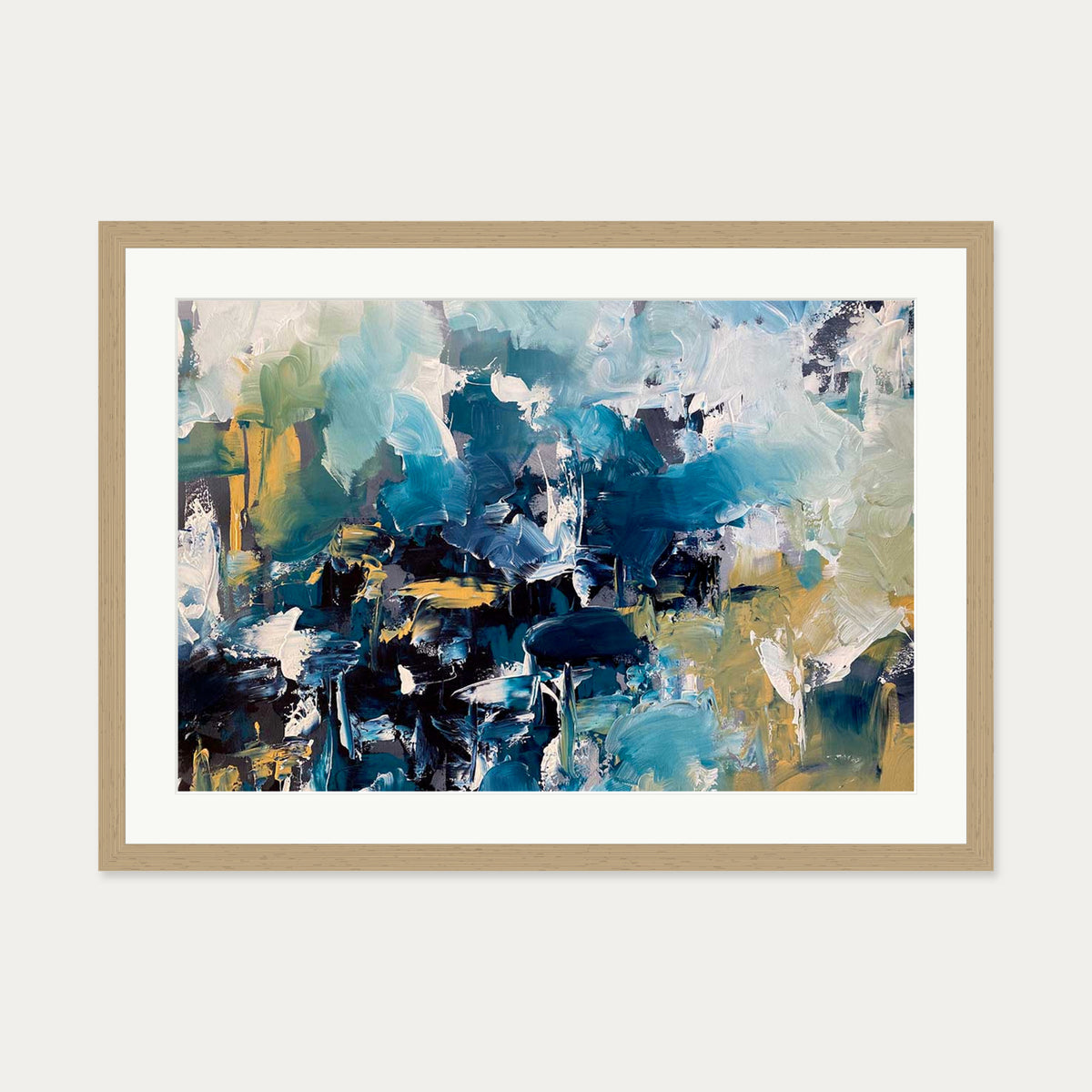 Abstract 481 Art Print — 50 x 70 cm — Oak Frame