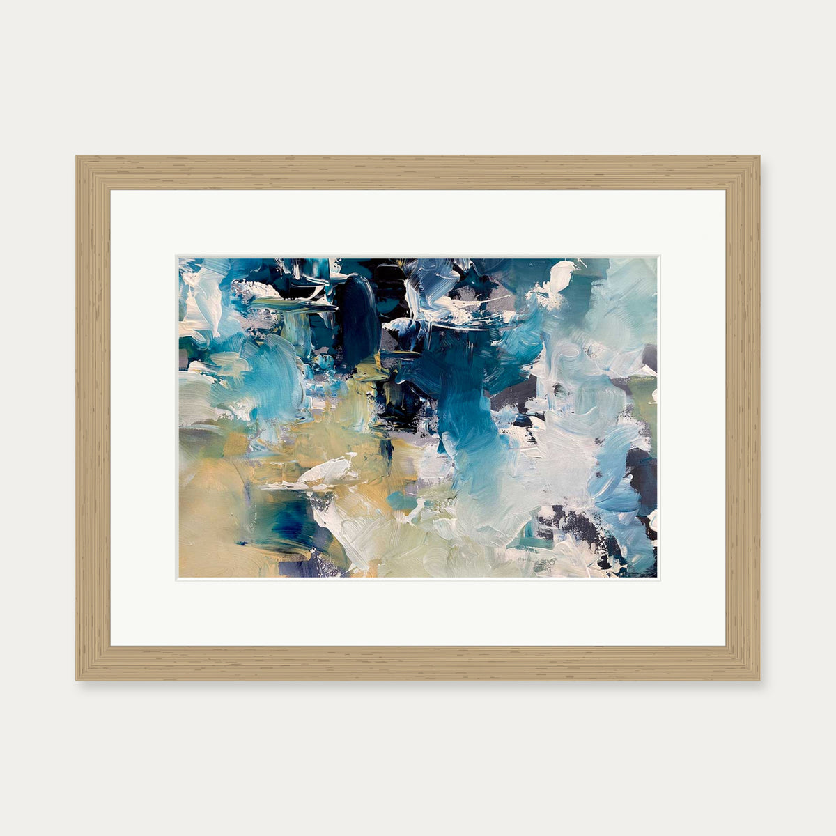 Abstract 482 Art Print — 30 x 40 cm — Oak Frame