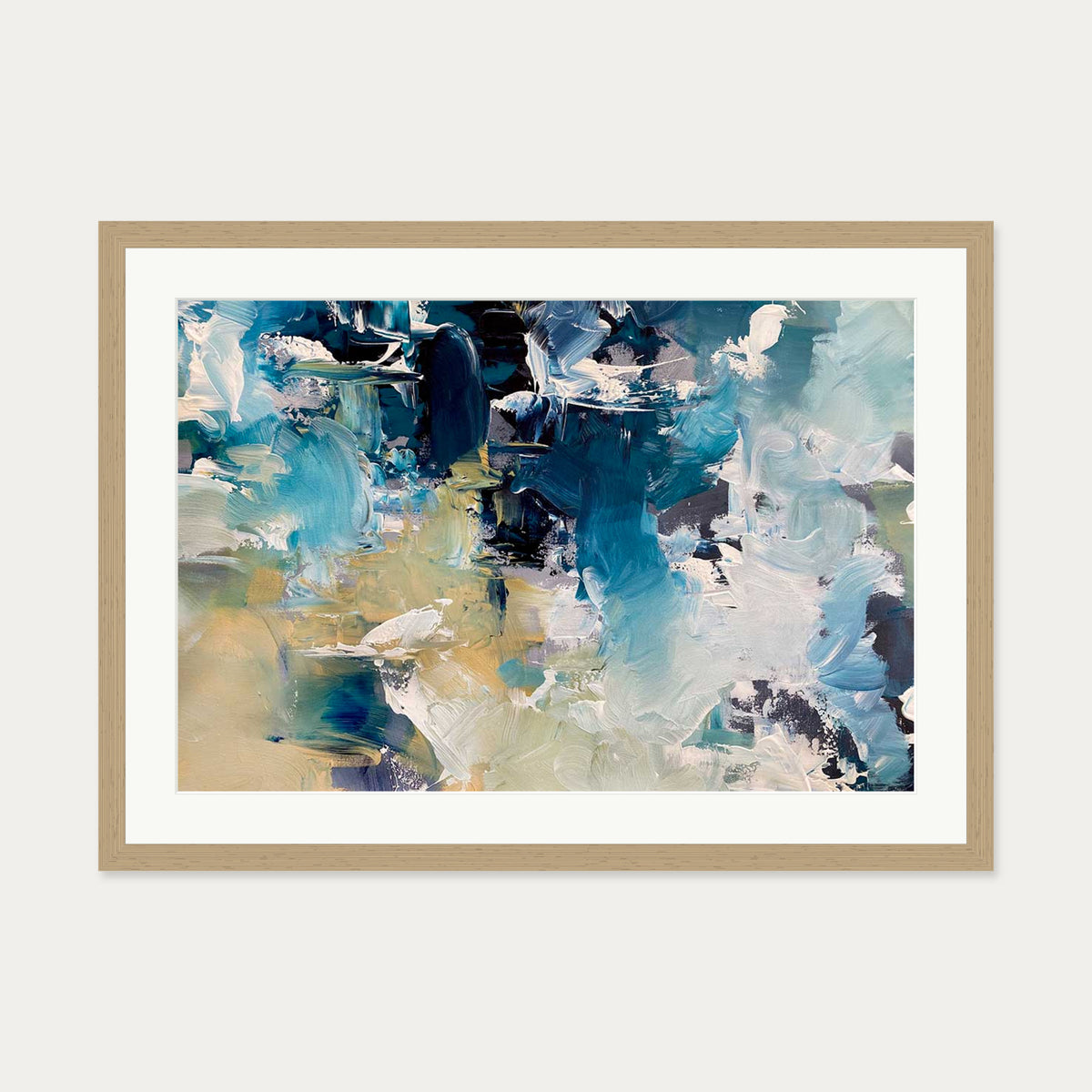 Abstract 482 Art Print — 50 x 70 cm — Oak Frame