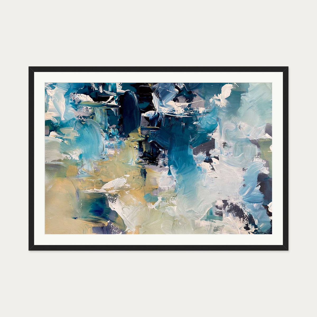 Abstract 482 Art Print — 70 x 100 cm — Black Frame