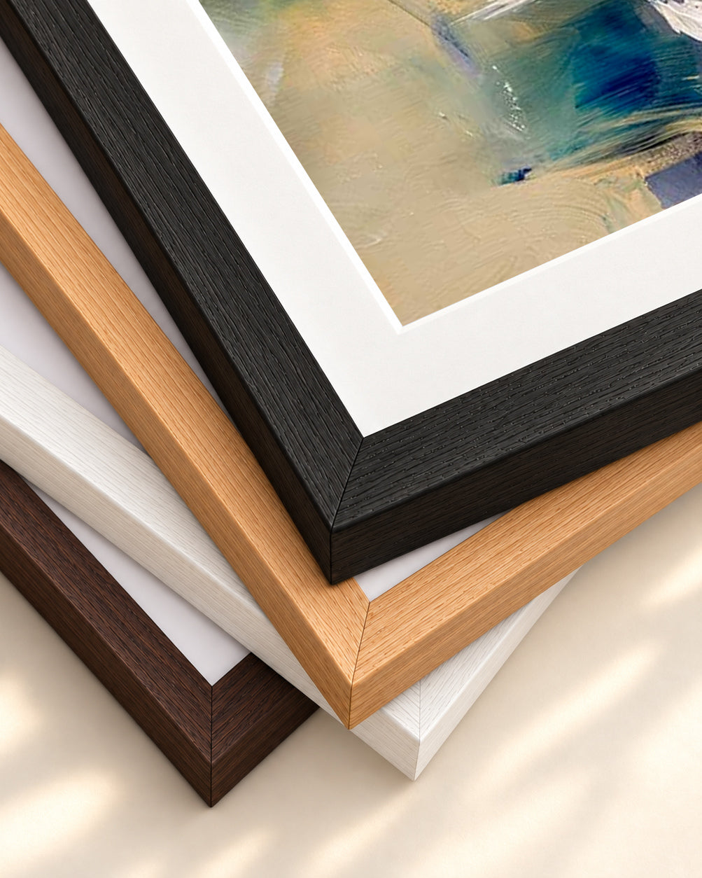 Abstract 482 Art Print — framed print corner with 5 cm mount and bevel