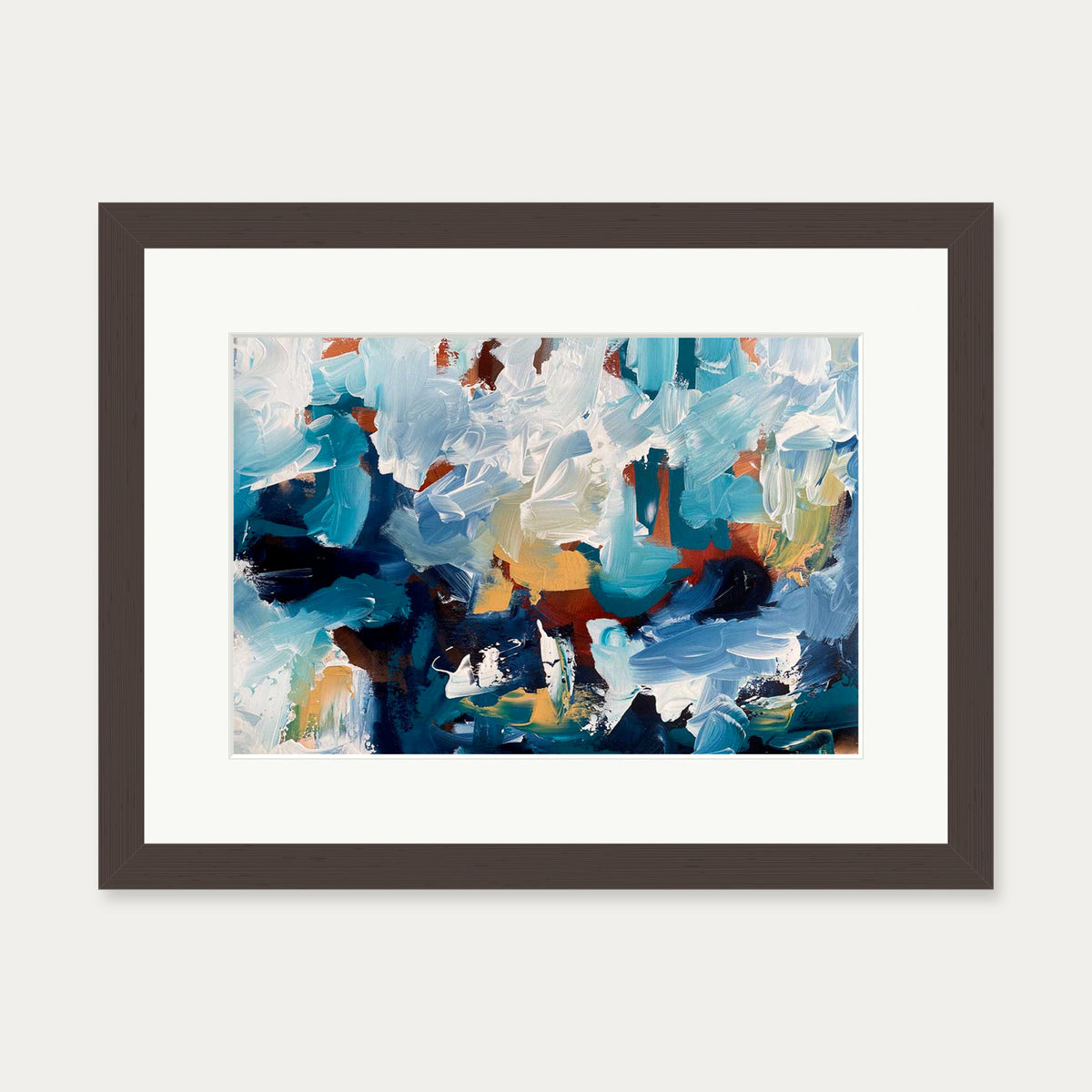 Abstract 483 Art Print — 30 x 40 cm — Brown Frame