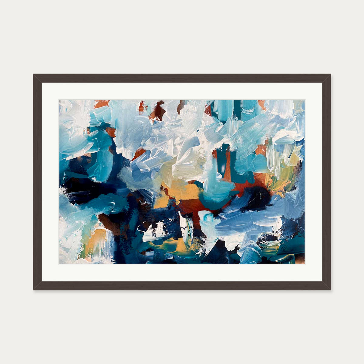 Abstract 483 Art Print — 50 x 70 cm — Brown Frame