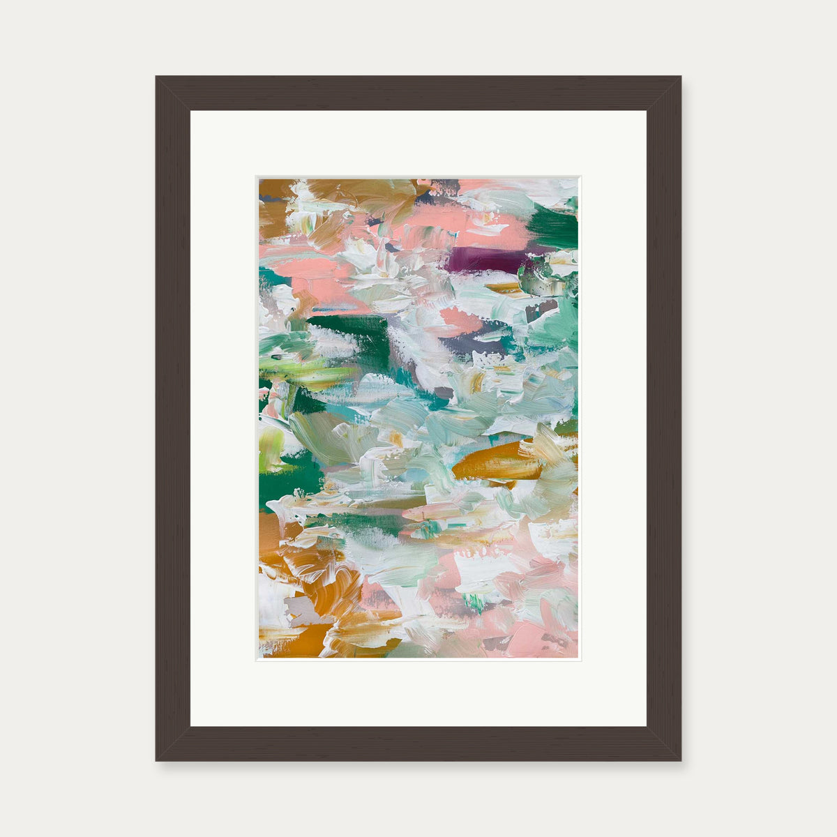 Abstract 485 Art Print — 30 x 40 cm — Brown Frame